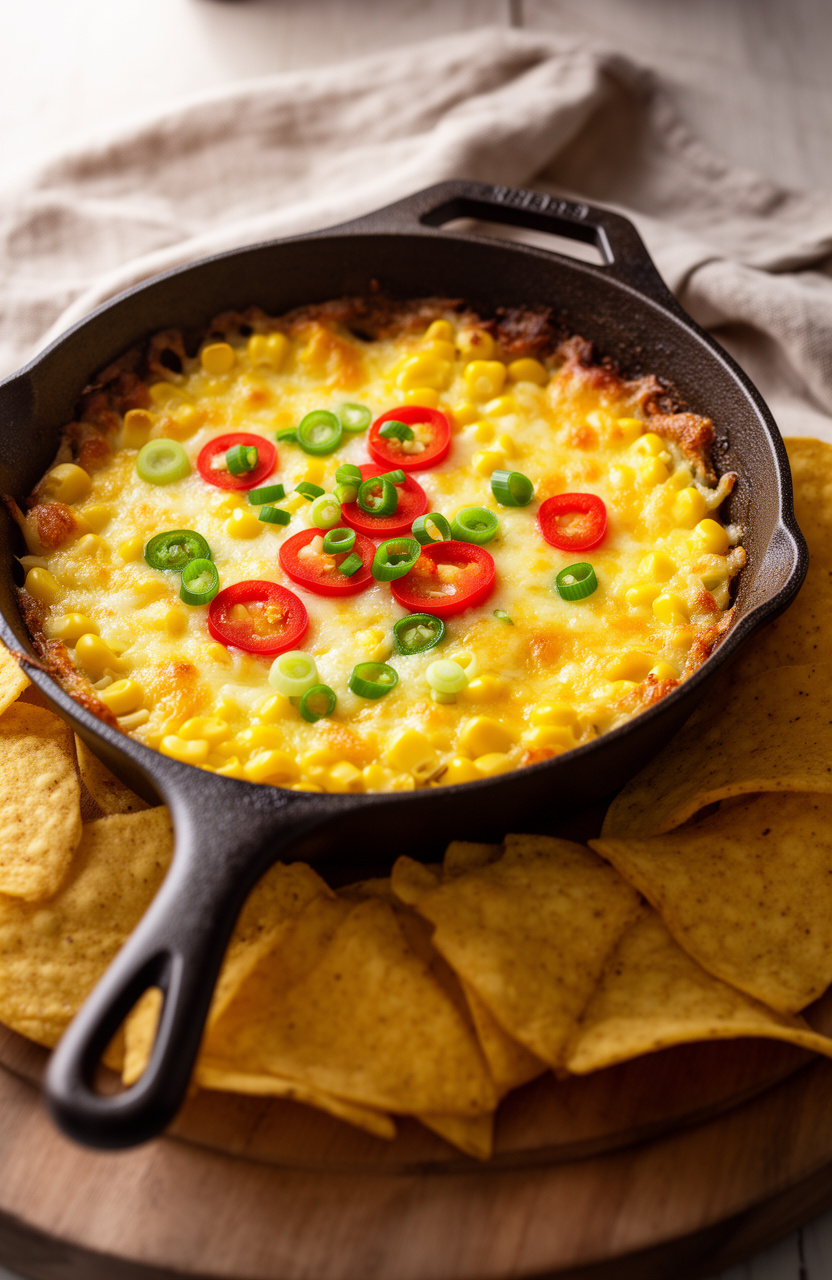 30-Minute Jalapeño Corn Dip Served Warm for Graduation Open House Buffet