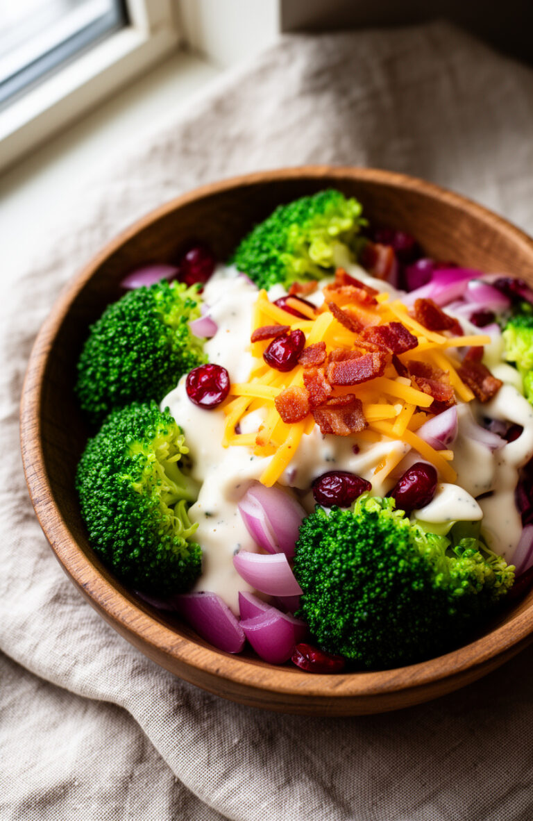 Broccoli Salad with Creamy Dressing (Crunchy Summer Side)