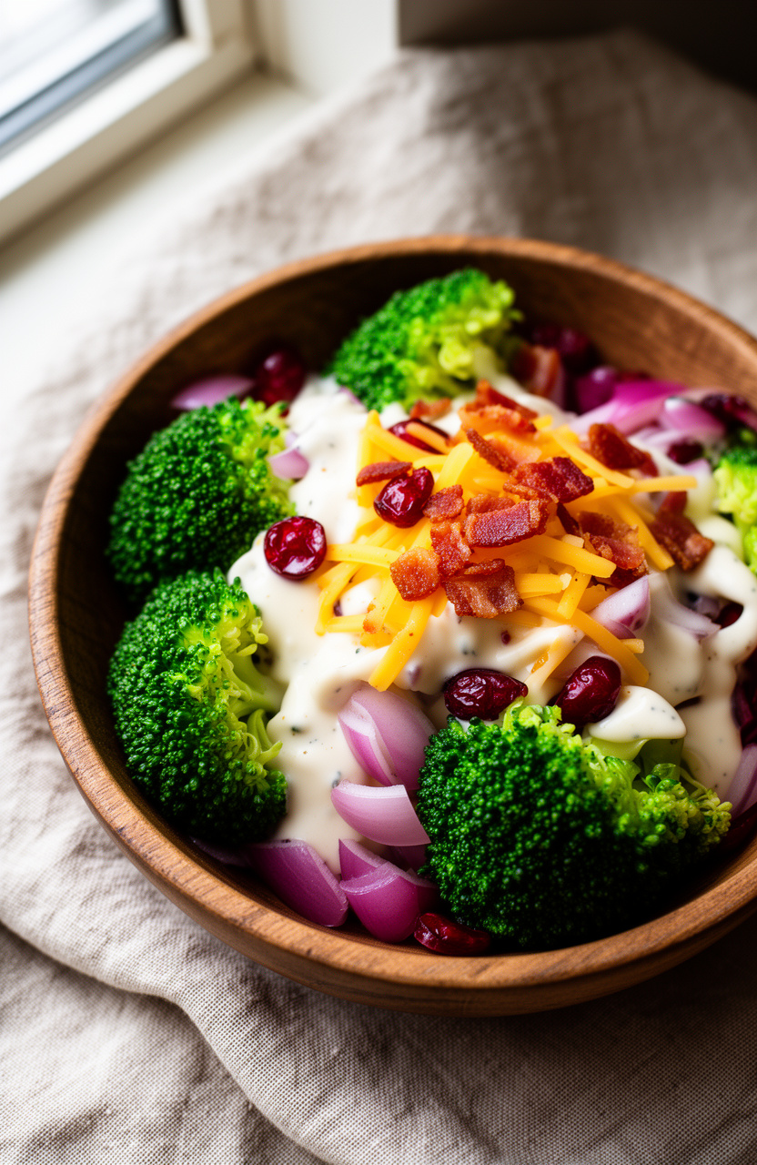 Broccoli Salad with Creamy Dressing (Crunchy Summer Side)