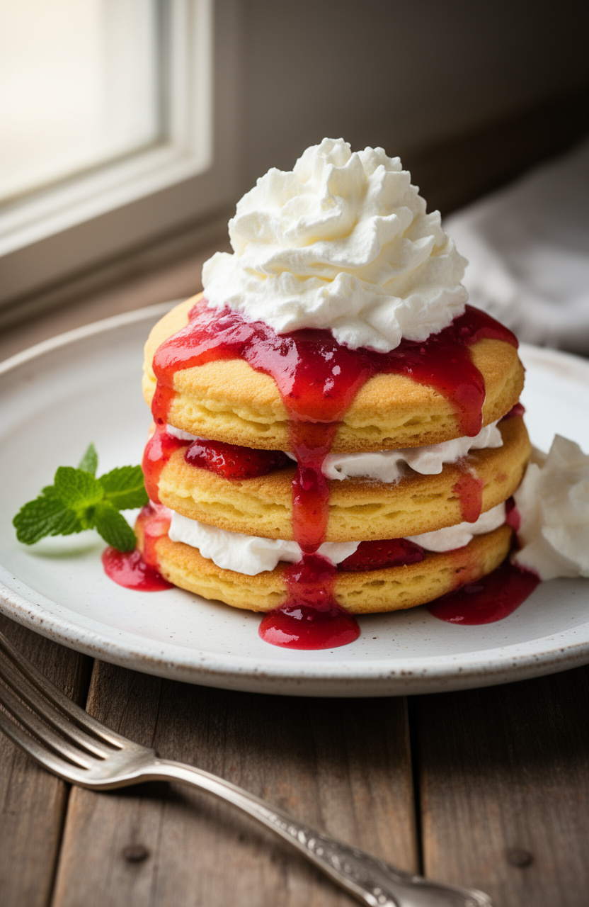 Classic Strawberry Shortcake with Fresh Berries and Cream