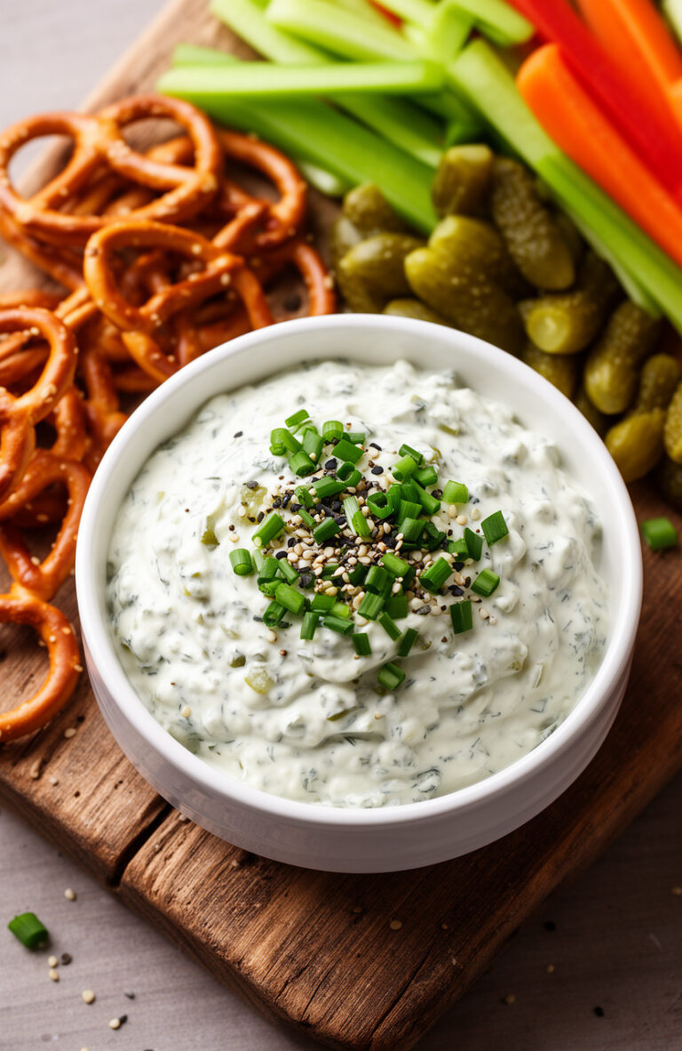 Crowd-Pleasing Dill Pickle Cream Cheese Dip for High School Graduation Party