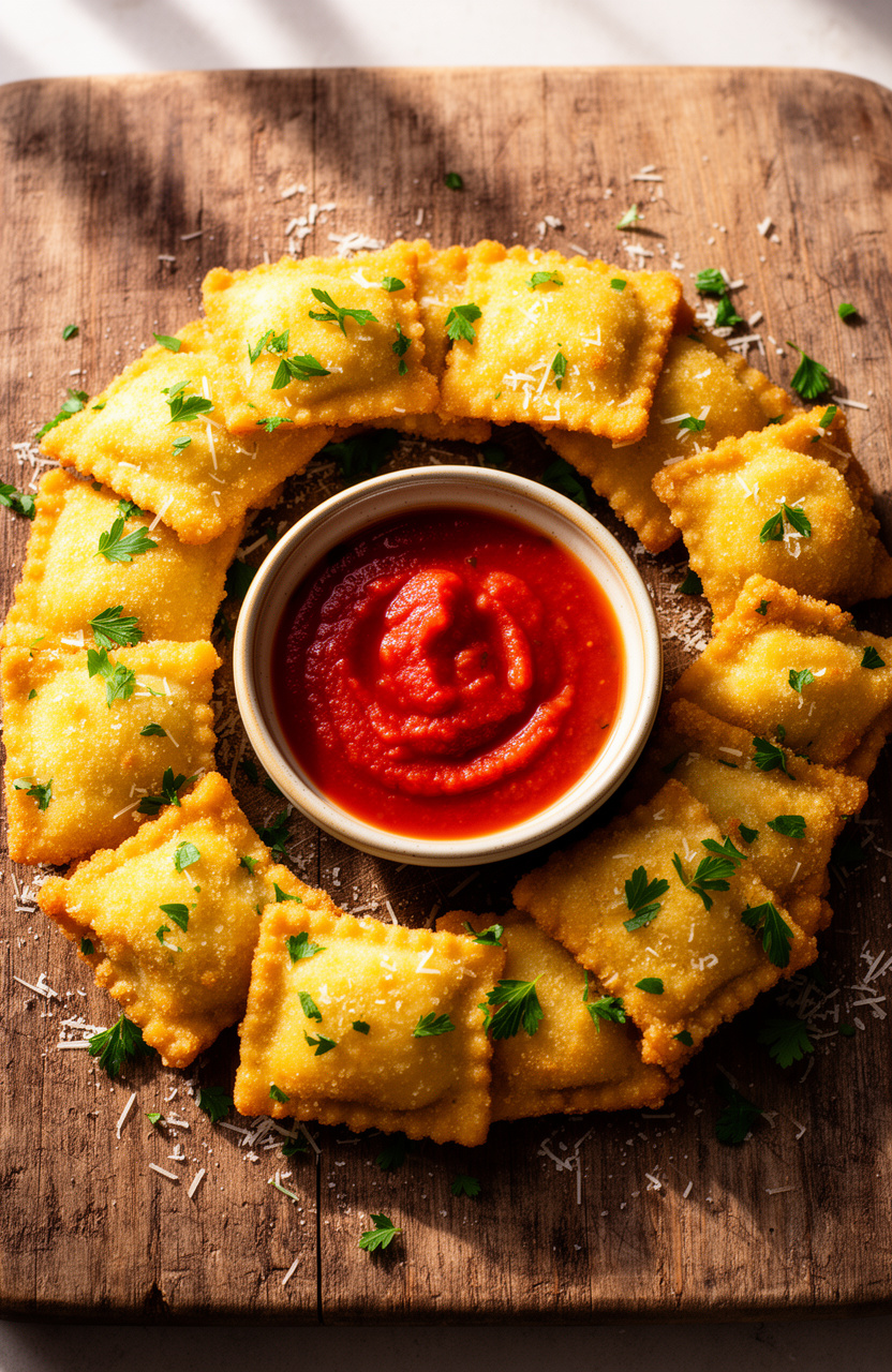 Easy Air Fryer Ravioli Bites with Marinara Dip for a Graduation Crowd
