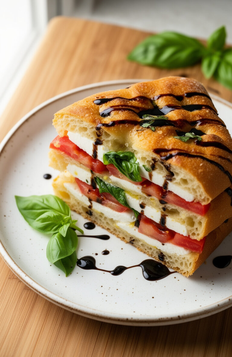 Easy Caprese Focaccia Sandwich for Picnics — Make-Ahead & No Mess