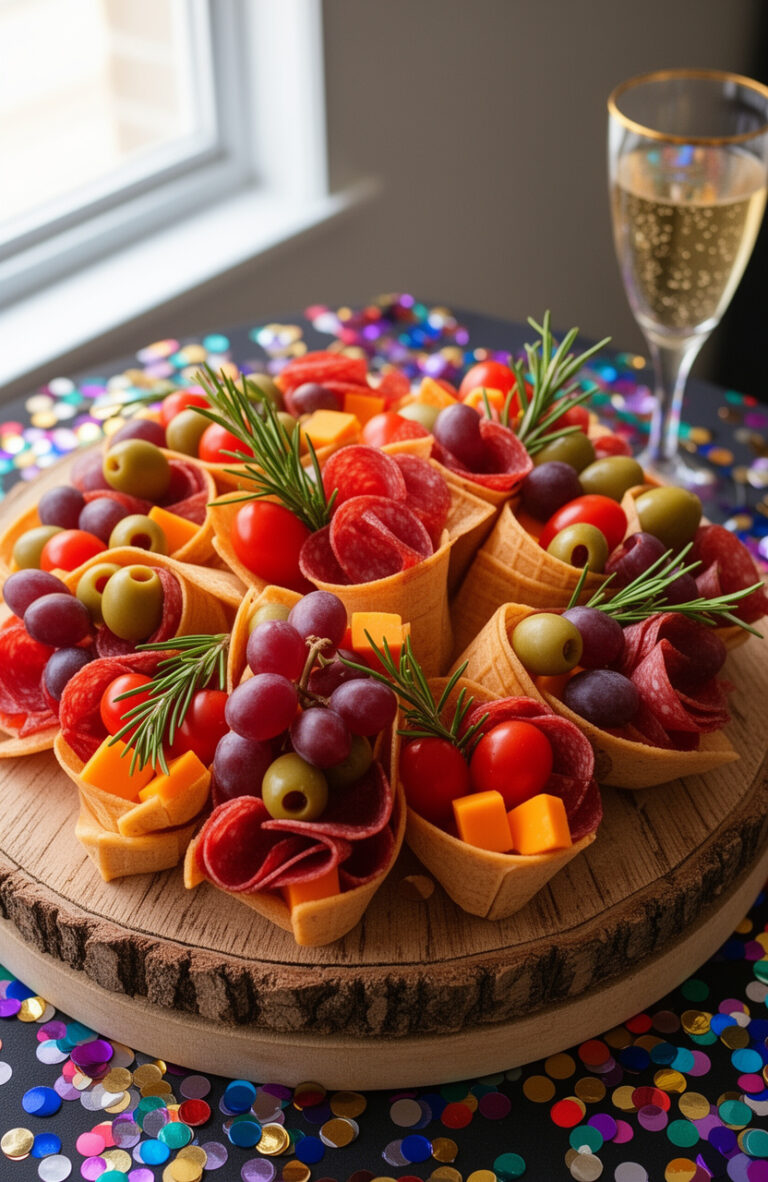 Easy Charcuterie Cones for Graduation Party Guests — Individual Handheld Snack Board