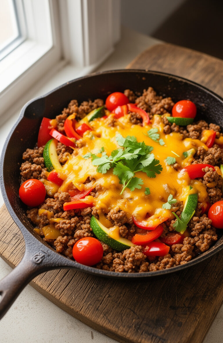 Easy Ground Beef Skillet Recipe (Quick Summer Dinner)