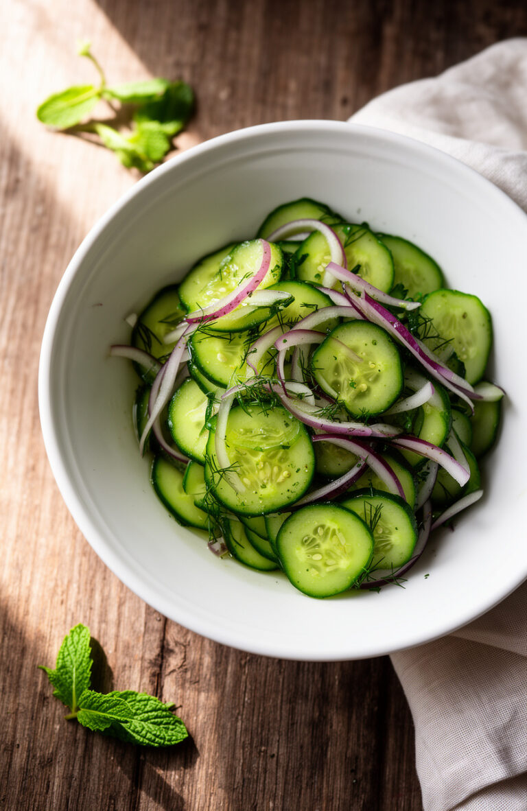 Fresh Cucumber Salad Recipe (Light and Refreshing Side Dish)