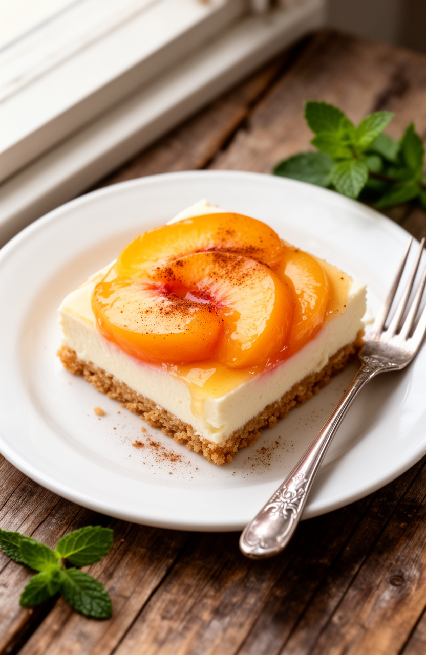 Fresh Peach Season Easy No-Bake Peach Delight Dessert