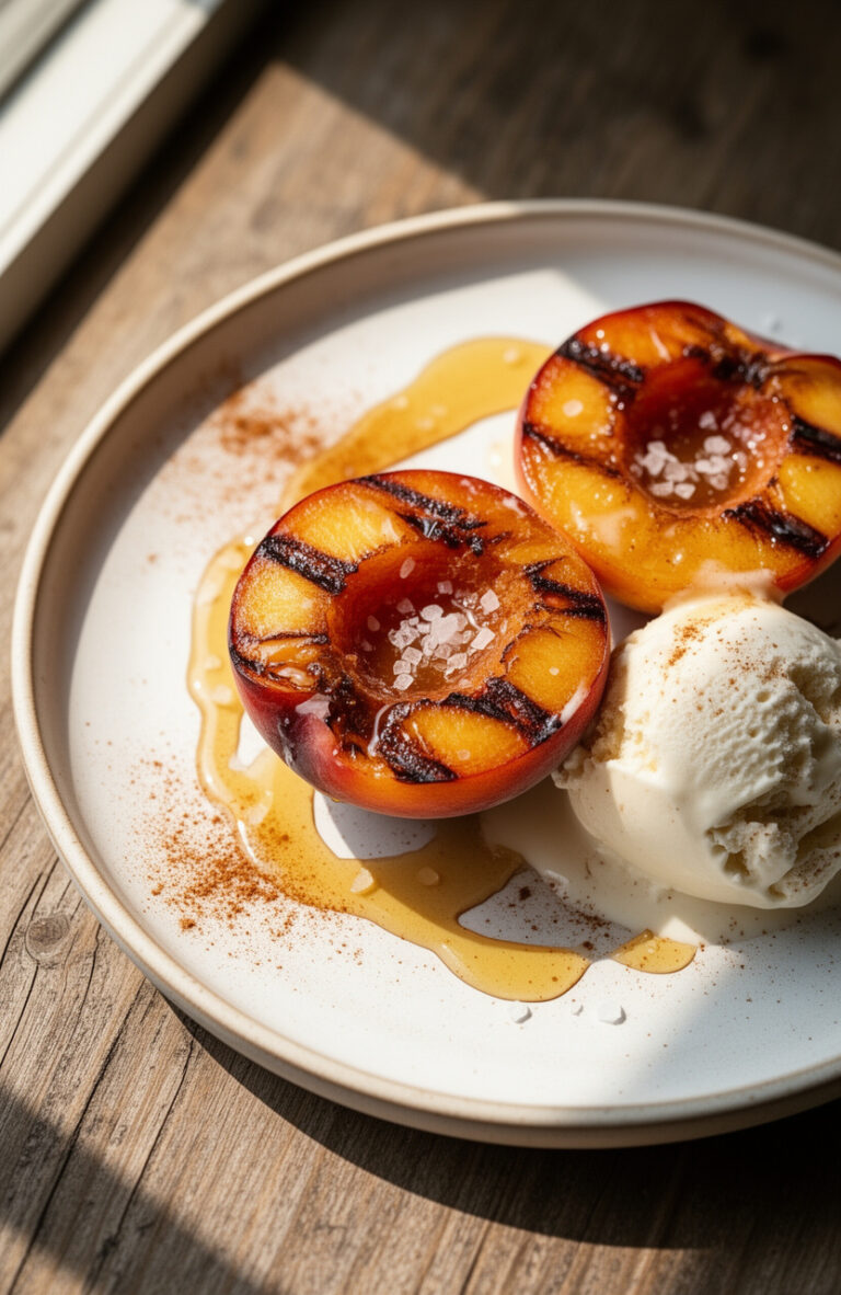 Grilled Peaches with Honey and Cinnamon