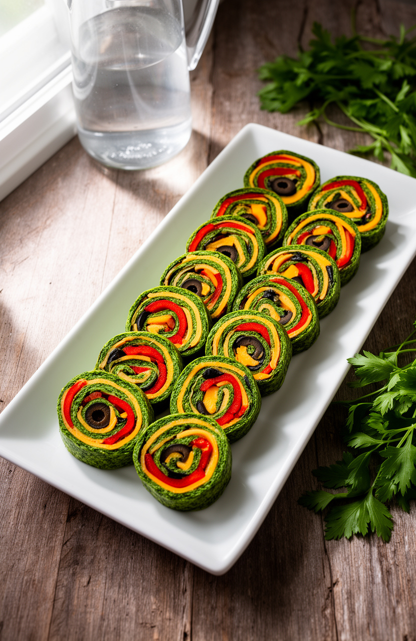 Make-Ahead Spinach Pinwheel Wraps for Grad Party Finger Food Buffet