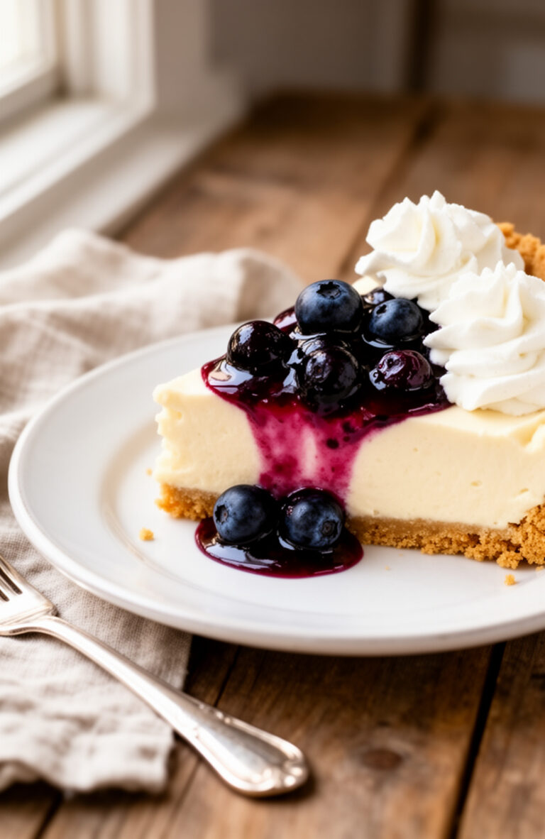 No-Bake Blueberry Cream Pie (No Oven Needed!)