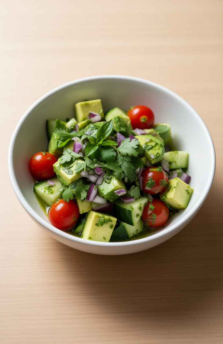 Simple Avocado Salad with Herb Dressing for a Healthy Graduation Party Menu