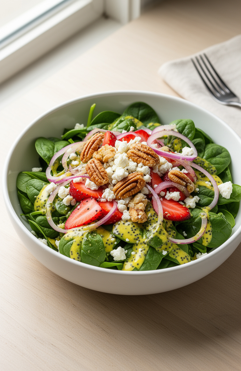 Strawberry Spinach Salad with Poppy Seed Dressing — Perfect Summer Picnic Recipe