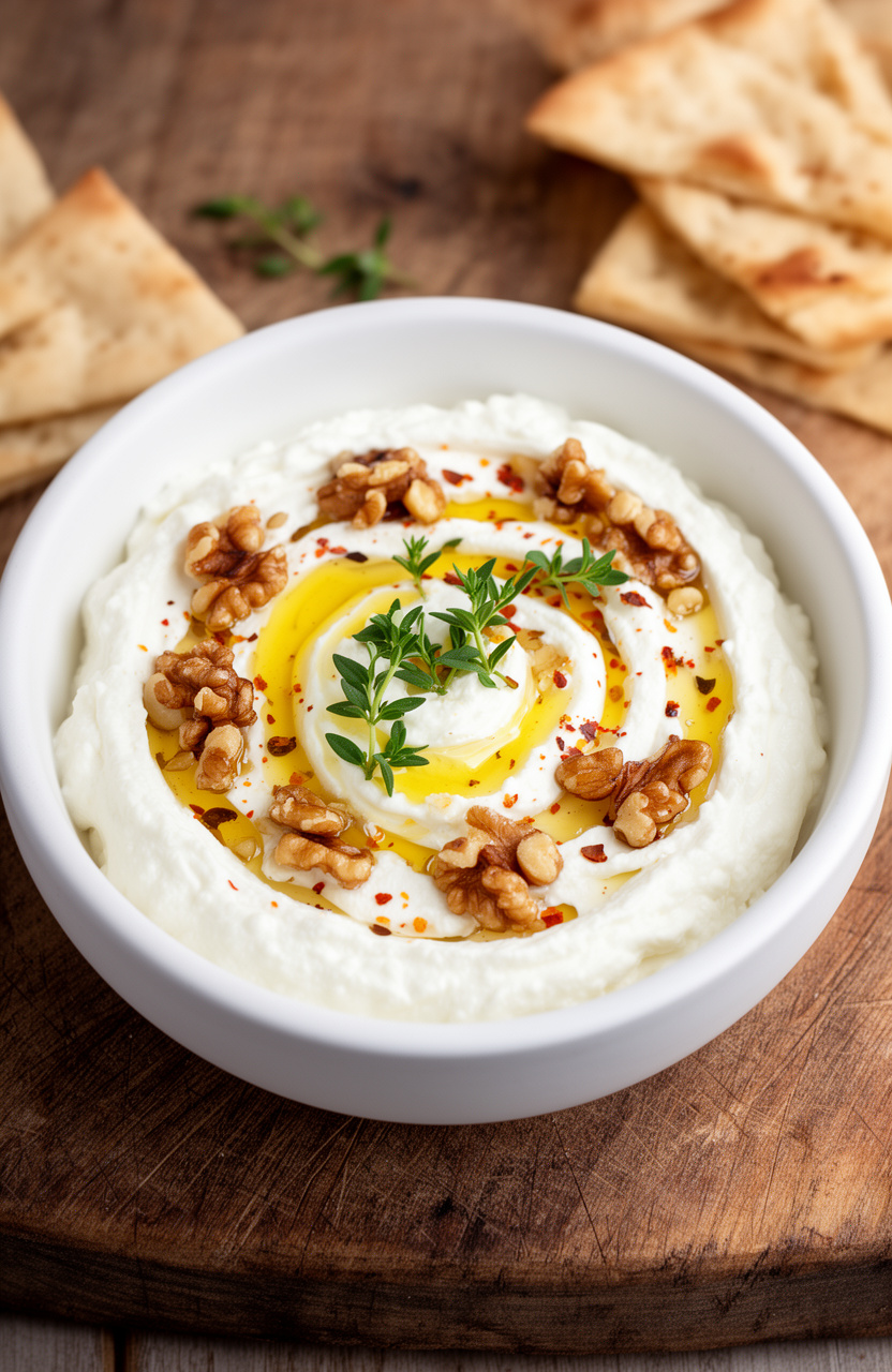 Whipped Feta Dip with Honey and Walnuts