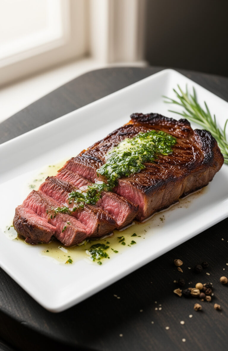 Cast Iron Pan-Seared Steak with Herb Butter Baste