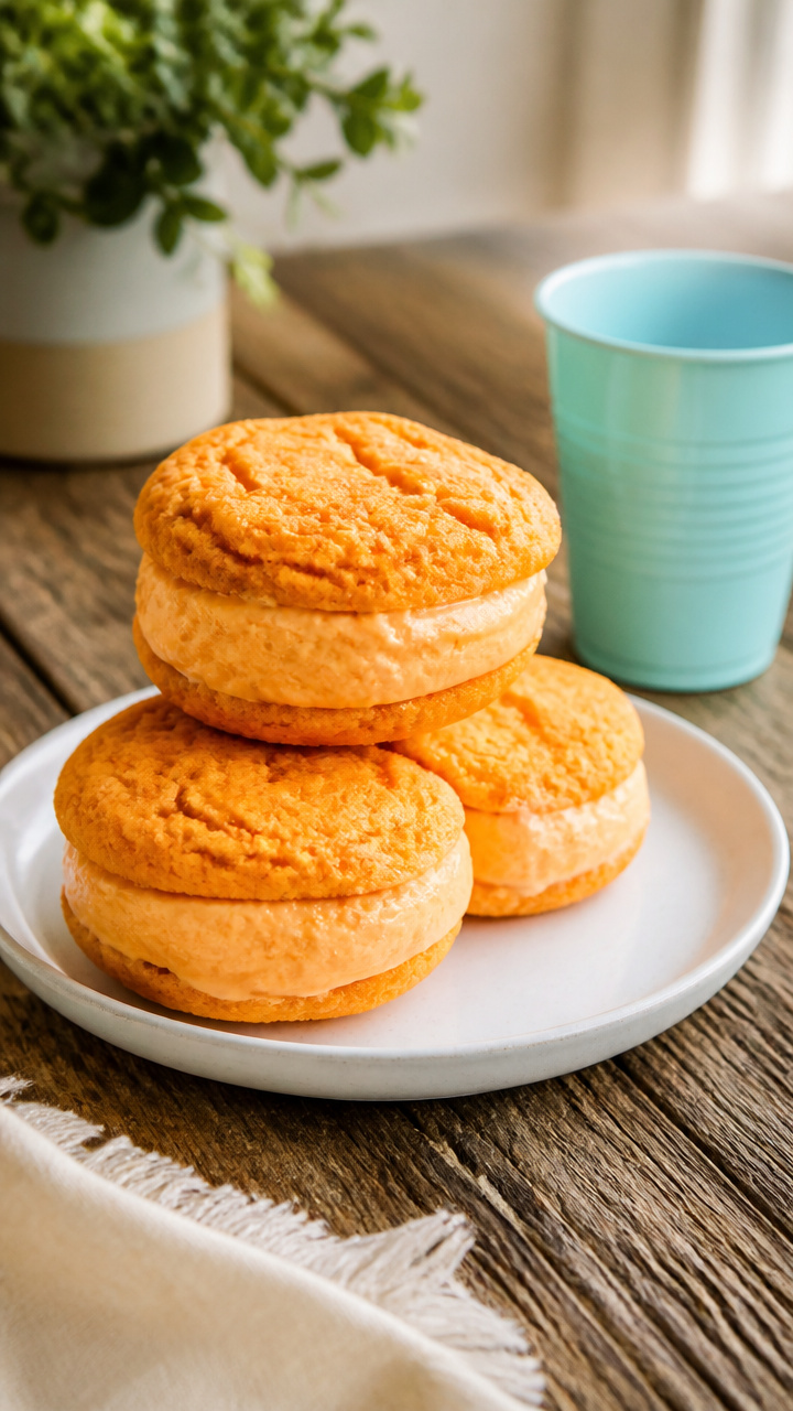Creamy Orange Creamsicle Ice Cream Sandwiches For Kids