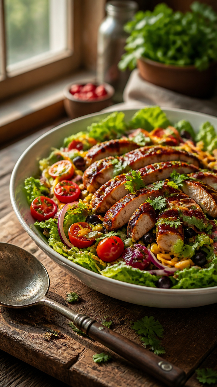 Easy BBQ Chicken Ranch Salad for Family Dinner