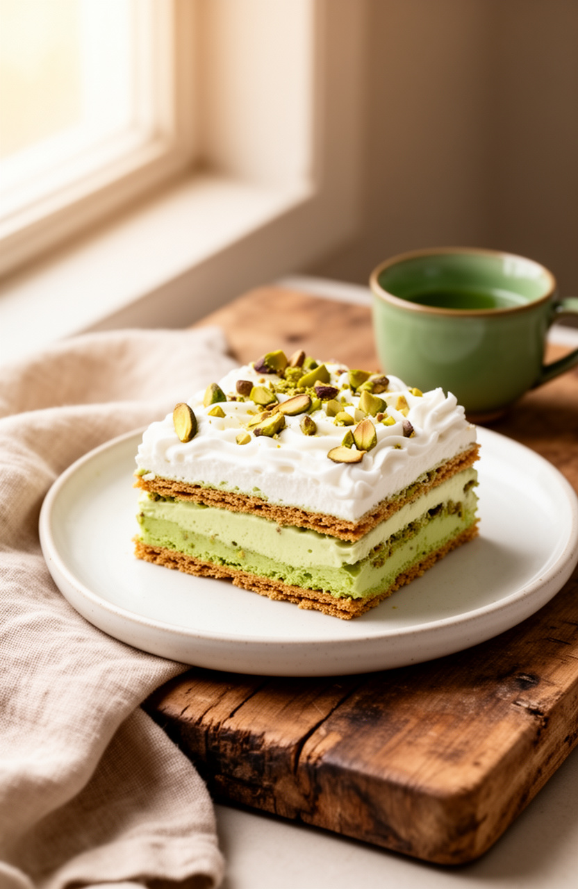 Easy Pistachio Icebox Cake With Whipped Cream Layers