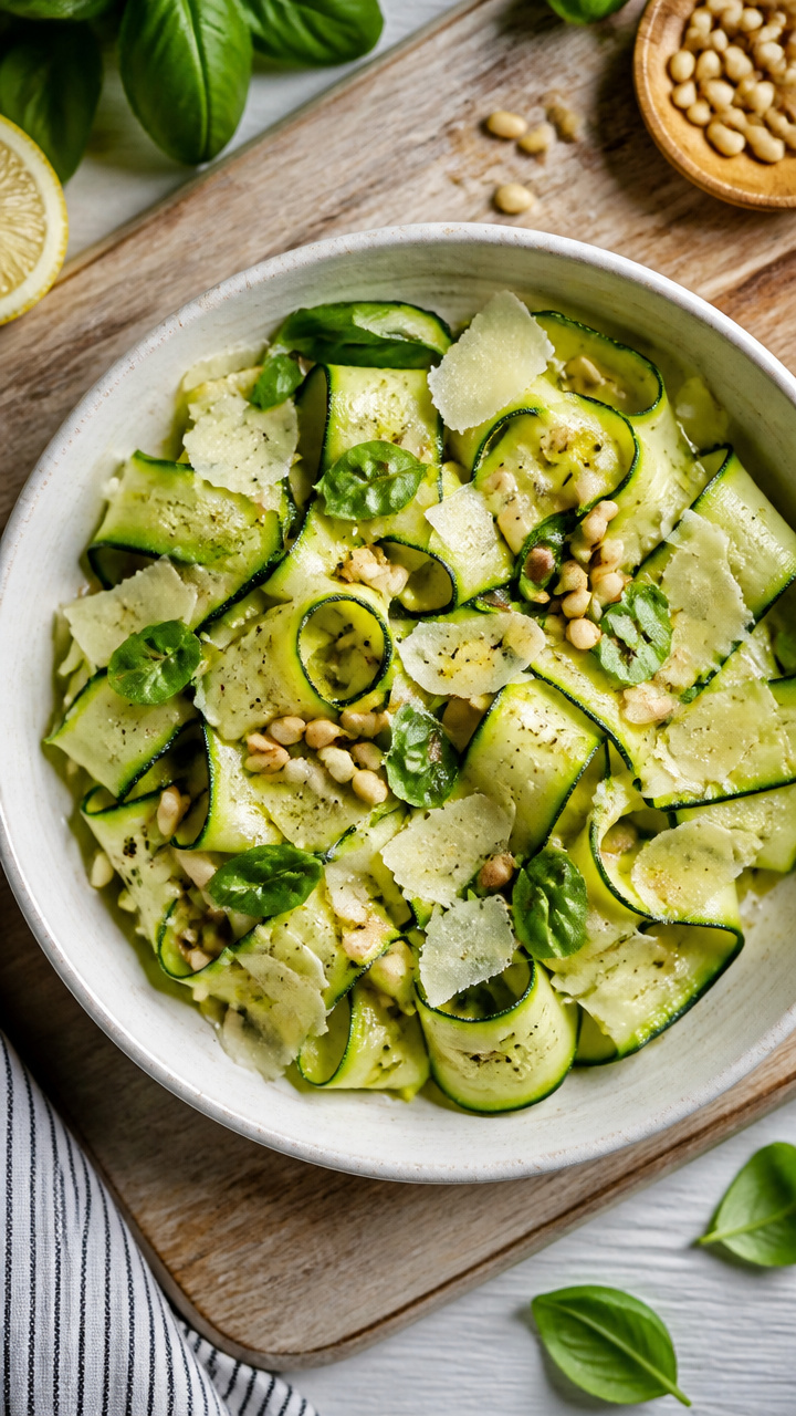 Easy Zucchini Ribbon Parmesan Summer Salad