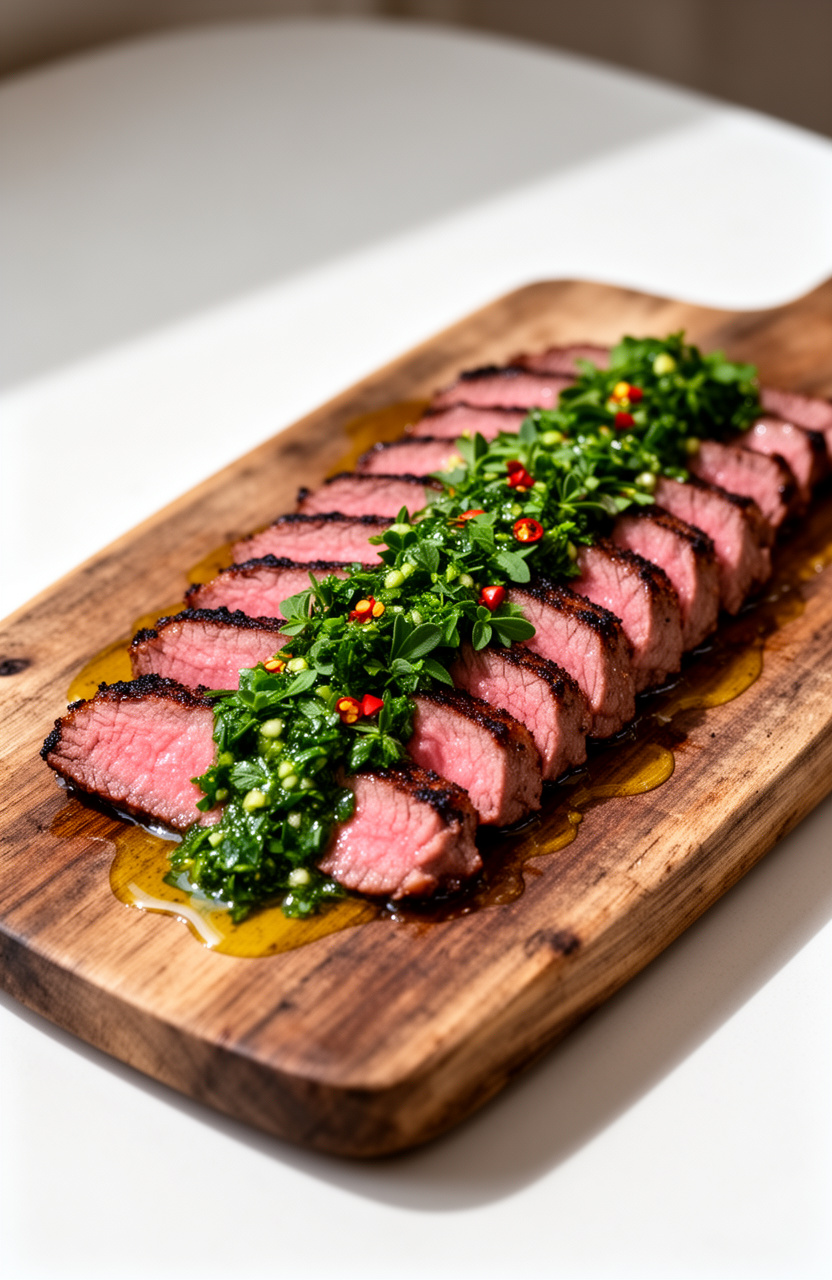 Grilled Flank Steak with Chimichurri Sauce