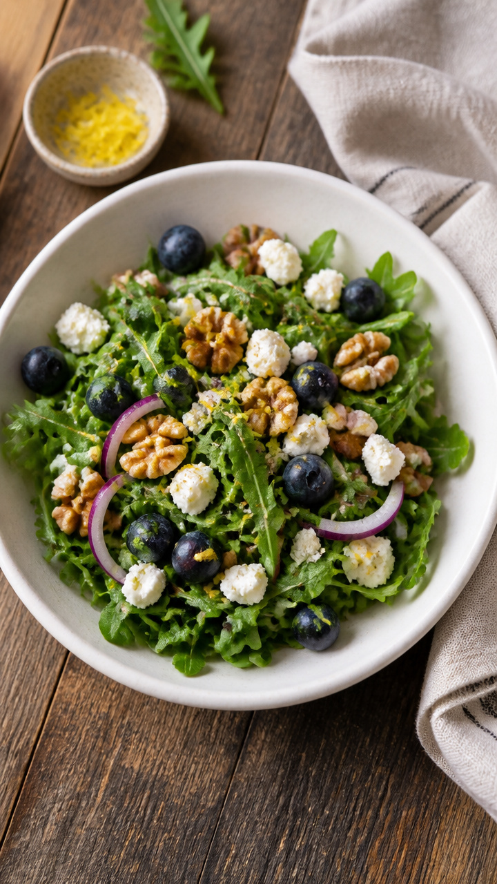 Healthy Blueberry Walnut Arugula Summer Salad
