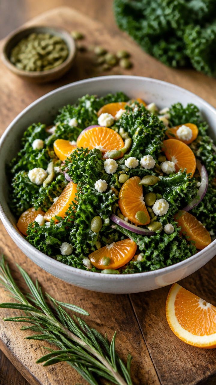 Healthy Citrus Kale Salad with Honey Dressing