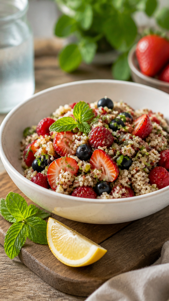 Healthy Quinoa Berry Salad for Summer Lunch