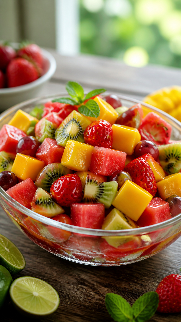 Honey Lime Fresh Fruit Salad for Summer Parties