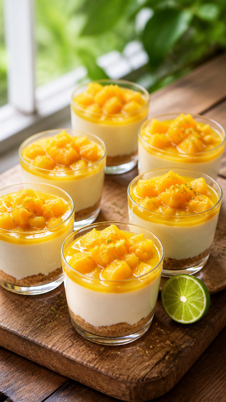 No-Bake Mango Cheesecake Cups For Hot Summer Days