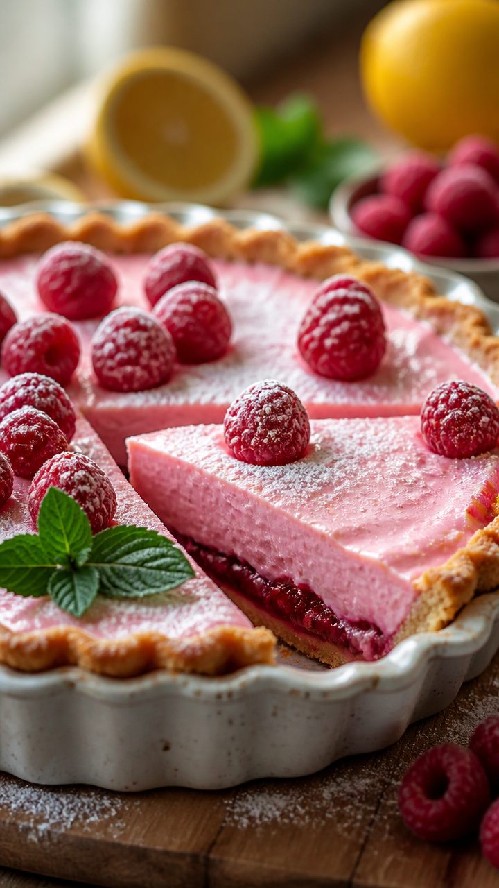 No-Bake Raspberry Lemonade Pie For Summer Gatherings