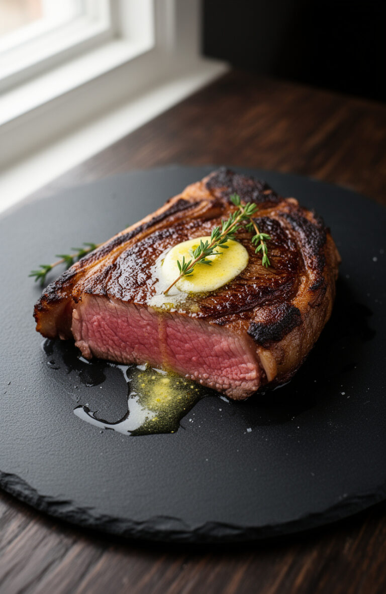 Reverse Seared Ribeye Steak with Perfect Crust