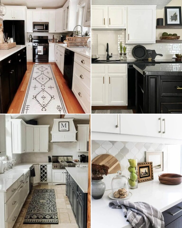 15 Chic Black and White Kitchen Cabinets