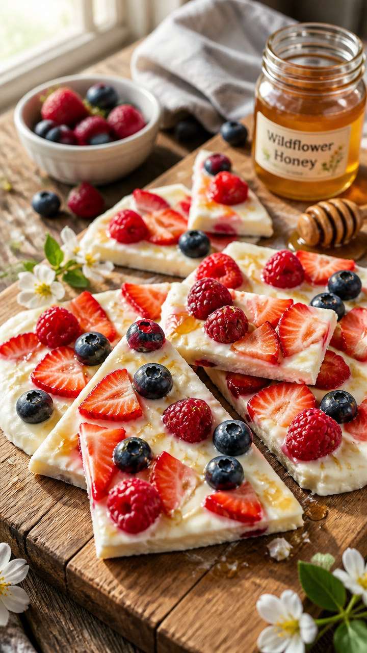Frozen Greek Yogurt Berry Bark For Healthy Summer Snacking