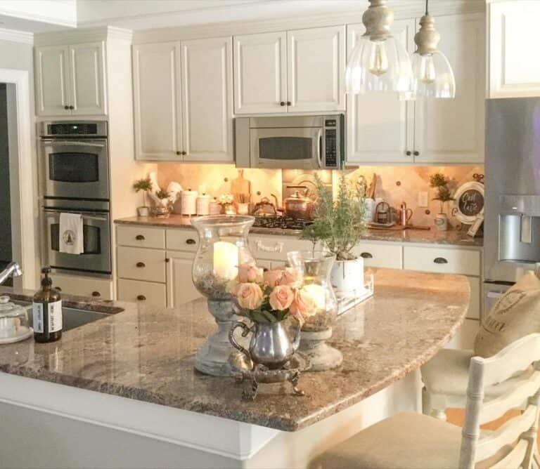 Beige Countertop with Lighting