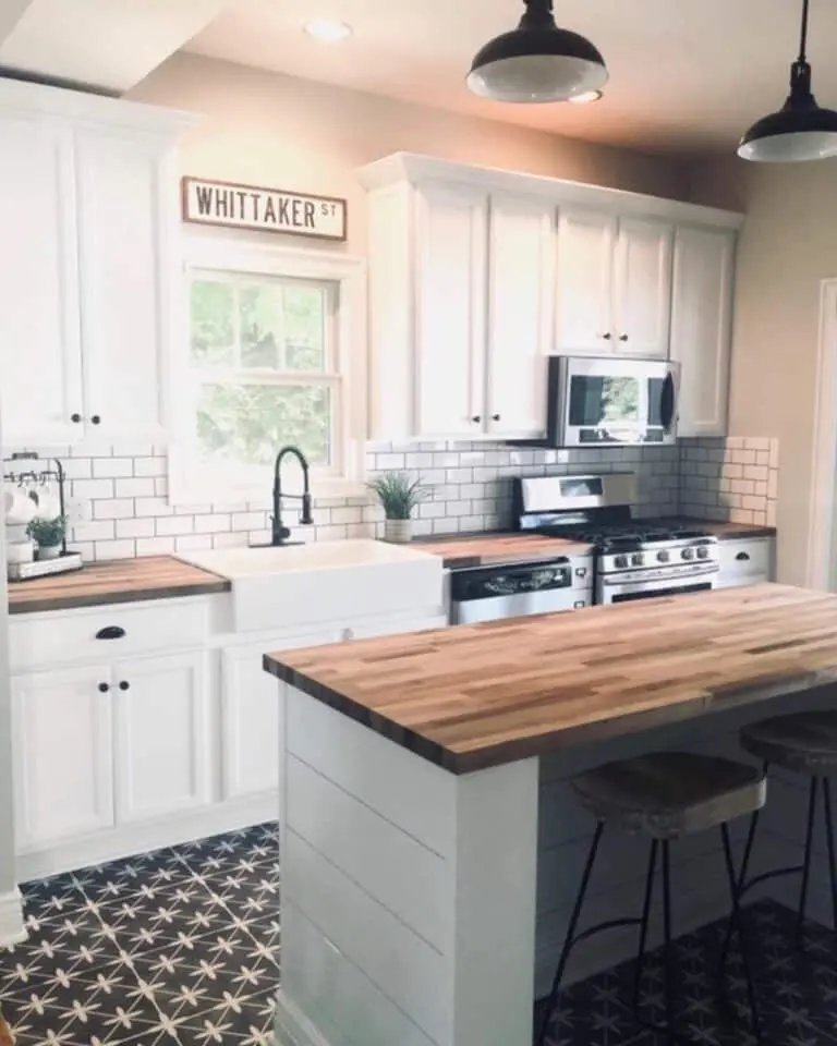 Black and White Tile Floor