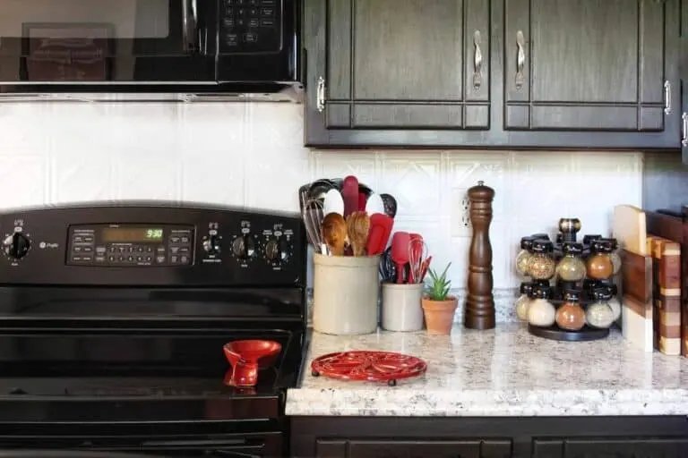 Black Appliances and Countertop Storage
