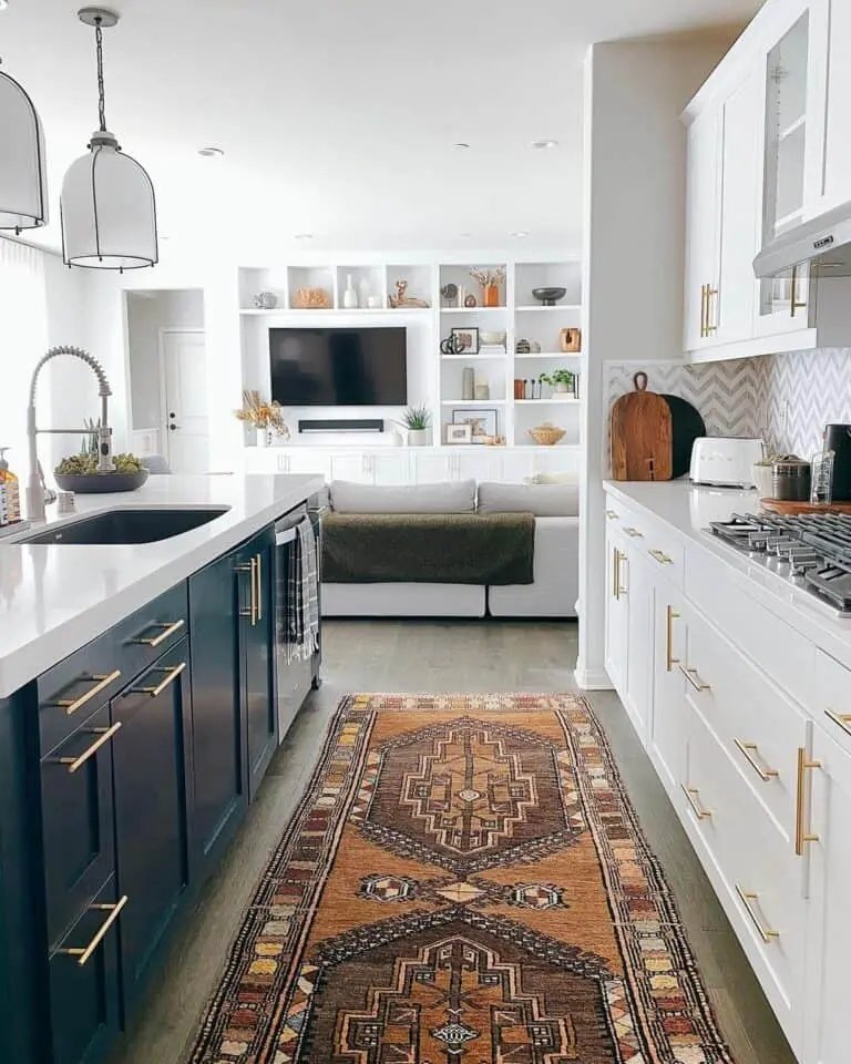 Black cabinets with gold handles