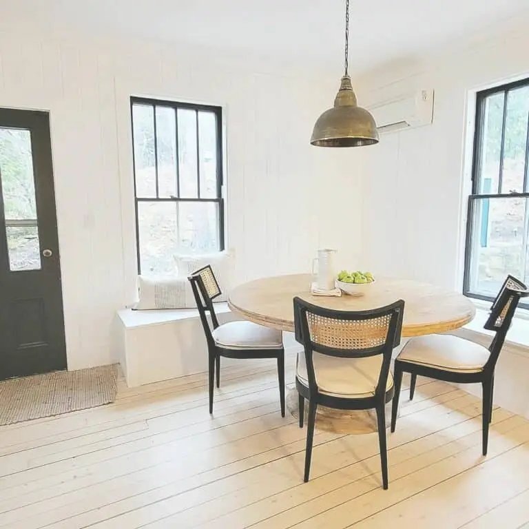Black trim and chairs