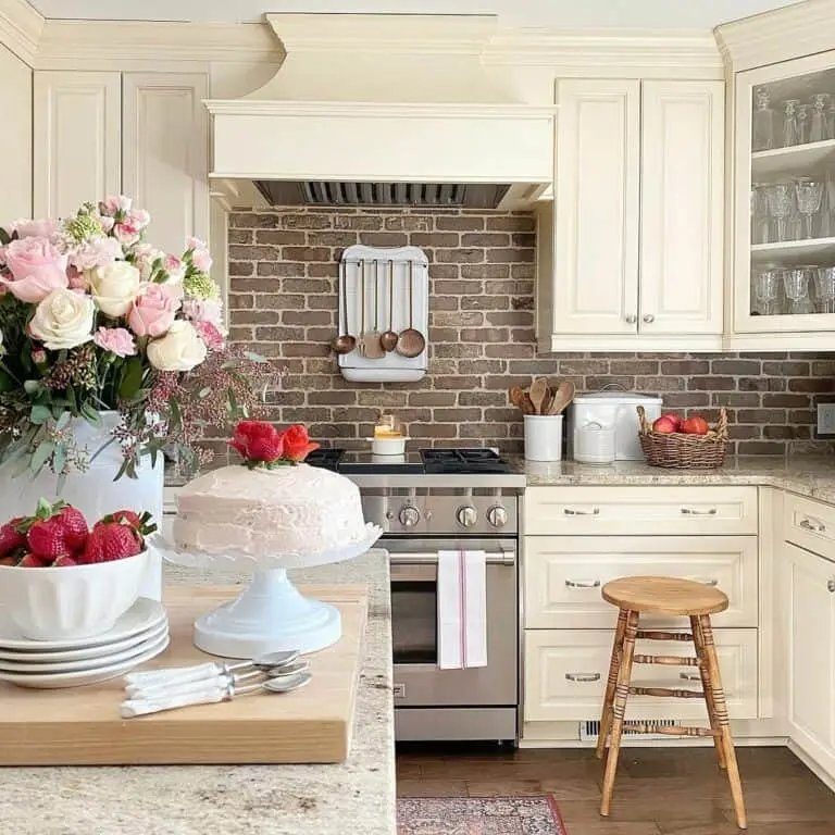 Brick Walls and Granite Countertop