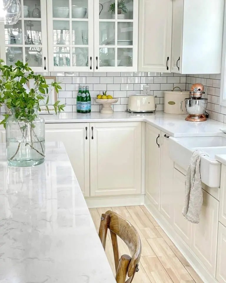 Cream cabinets, ashwood floors