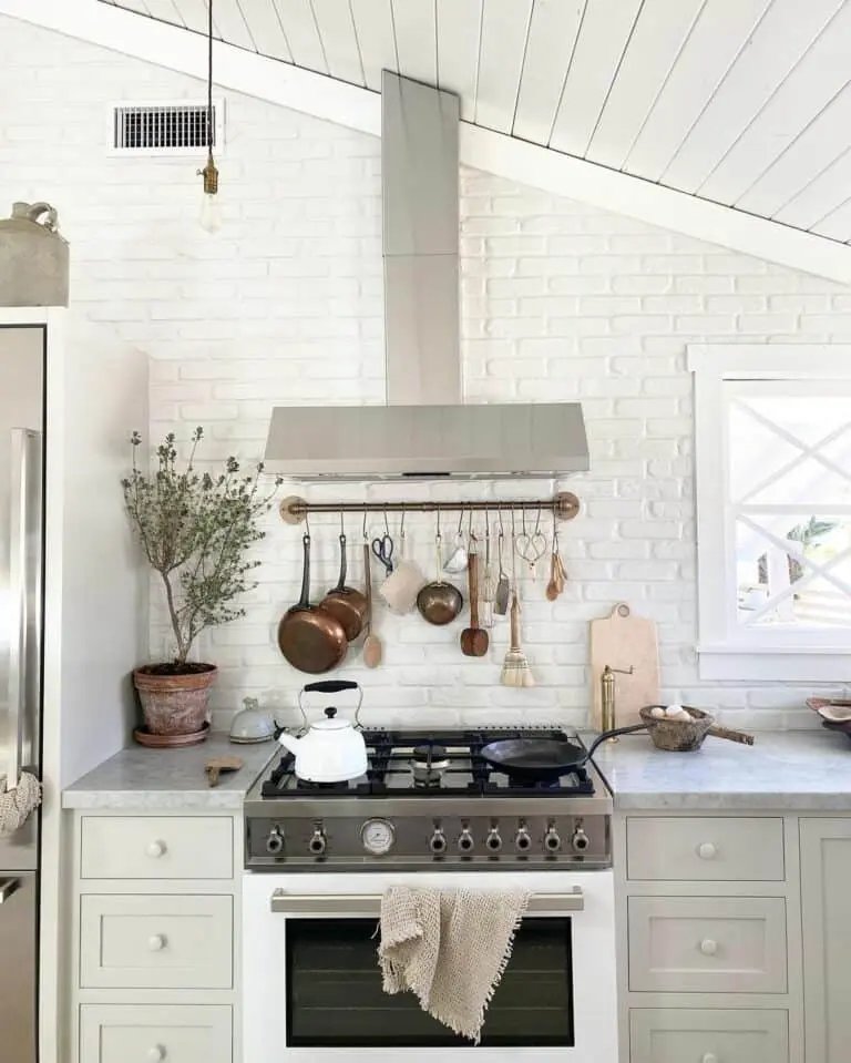 Cream cabinets, white walls