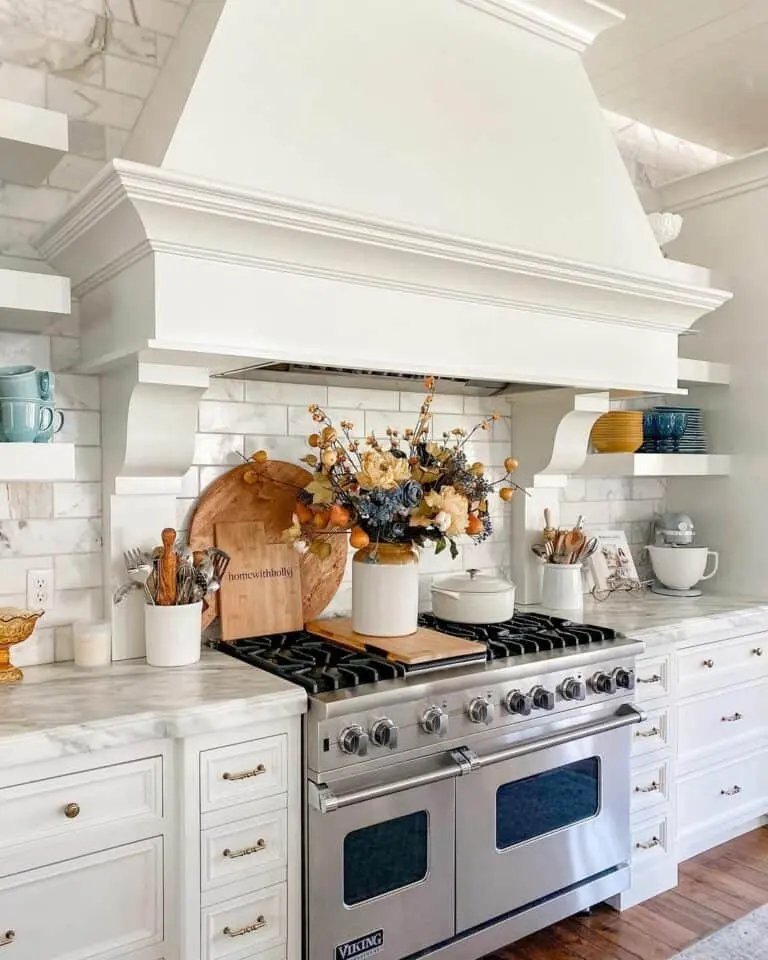 Cream Cabinets with Fall Accents