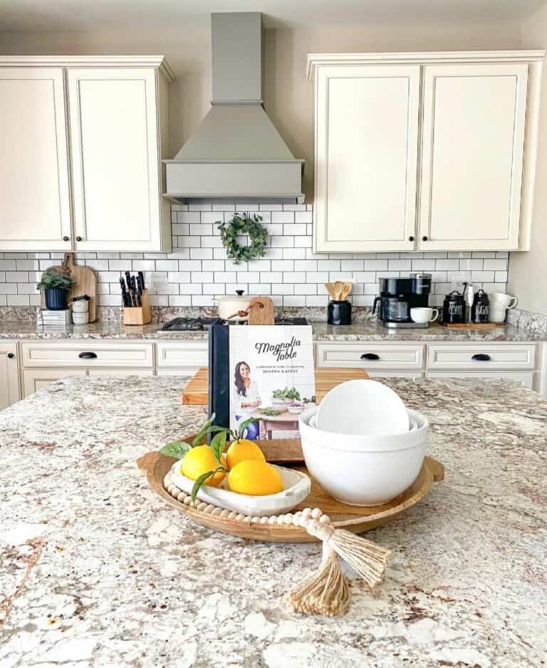 Cream Cabinets with Gray Vent