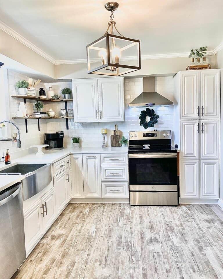 Enclosed White Cottage Kitchen