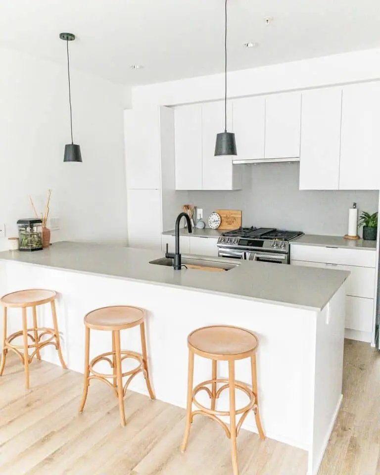 Gray Countertop and Backsplash
