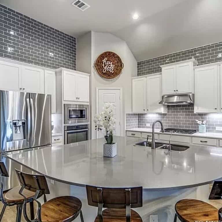 Gray Tile Kitchen