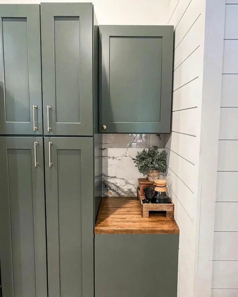 Green-gray cabinets