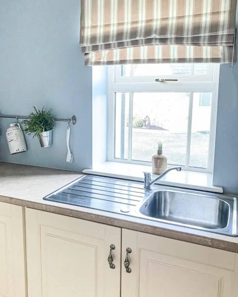 Light blue farmhouse kitchen