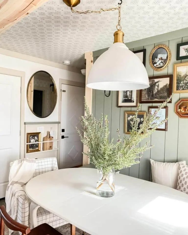 Patterned Ceiling, Sage Walls