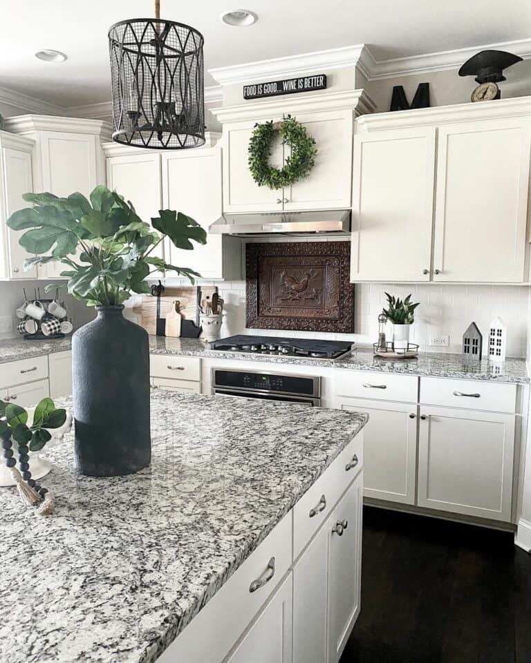 Patterned marble countertop