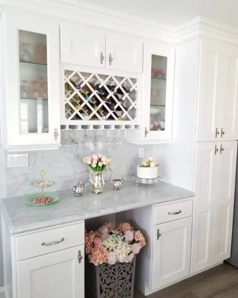 Pink floral accents